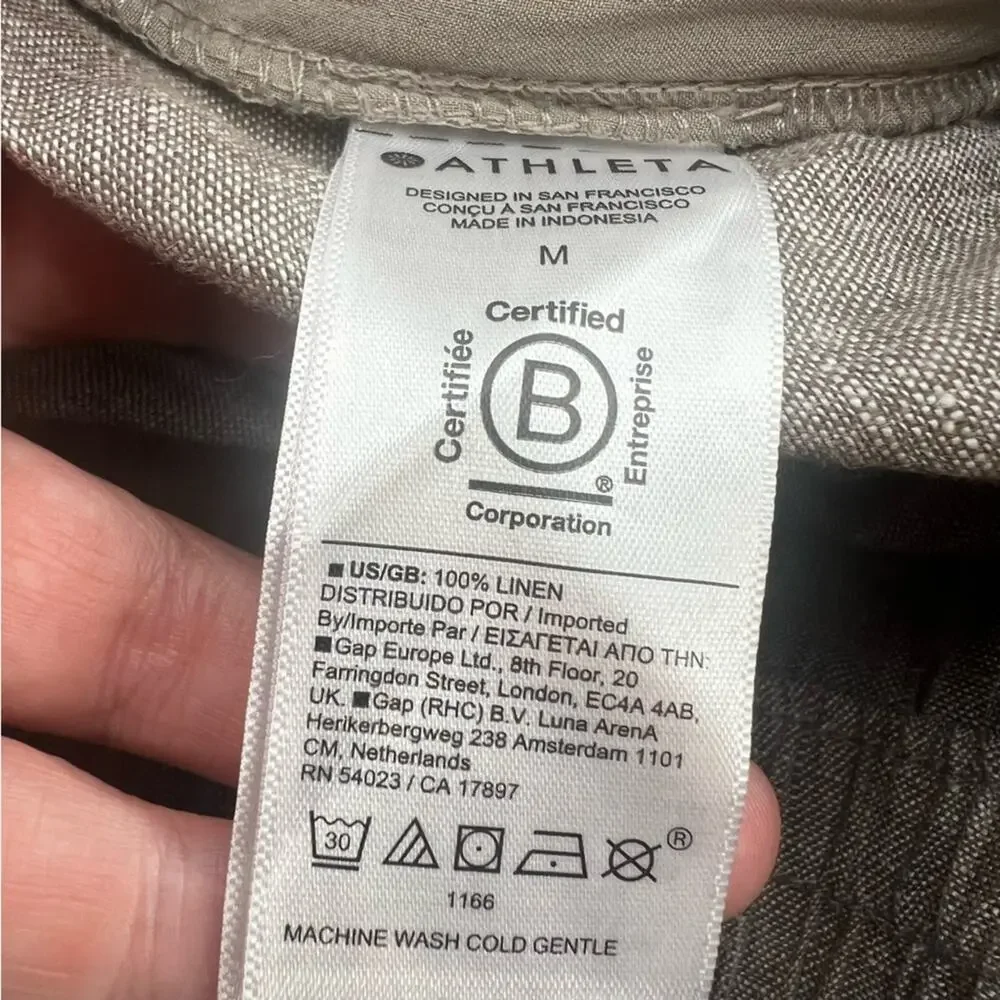 Athleta Retreat Linen Ankle Pant size M pyrite brown - Picture 6 of 8